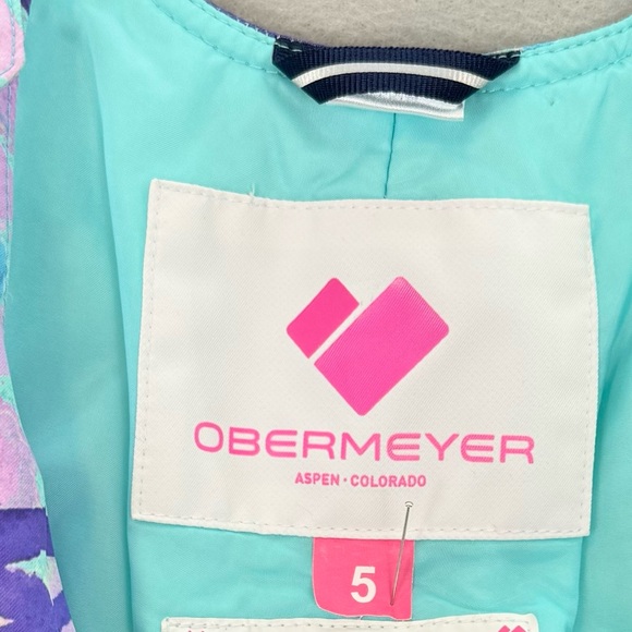 Obermeyer - little girls Snoverall print Insulated ski Bibs 
Snow winter pants 5 - Picture 3 of 5